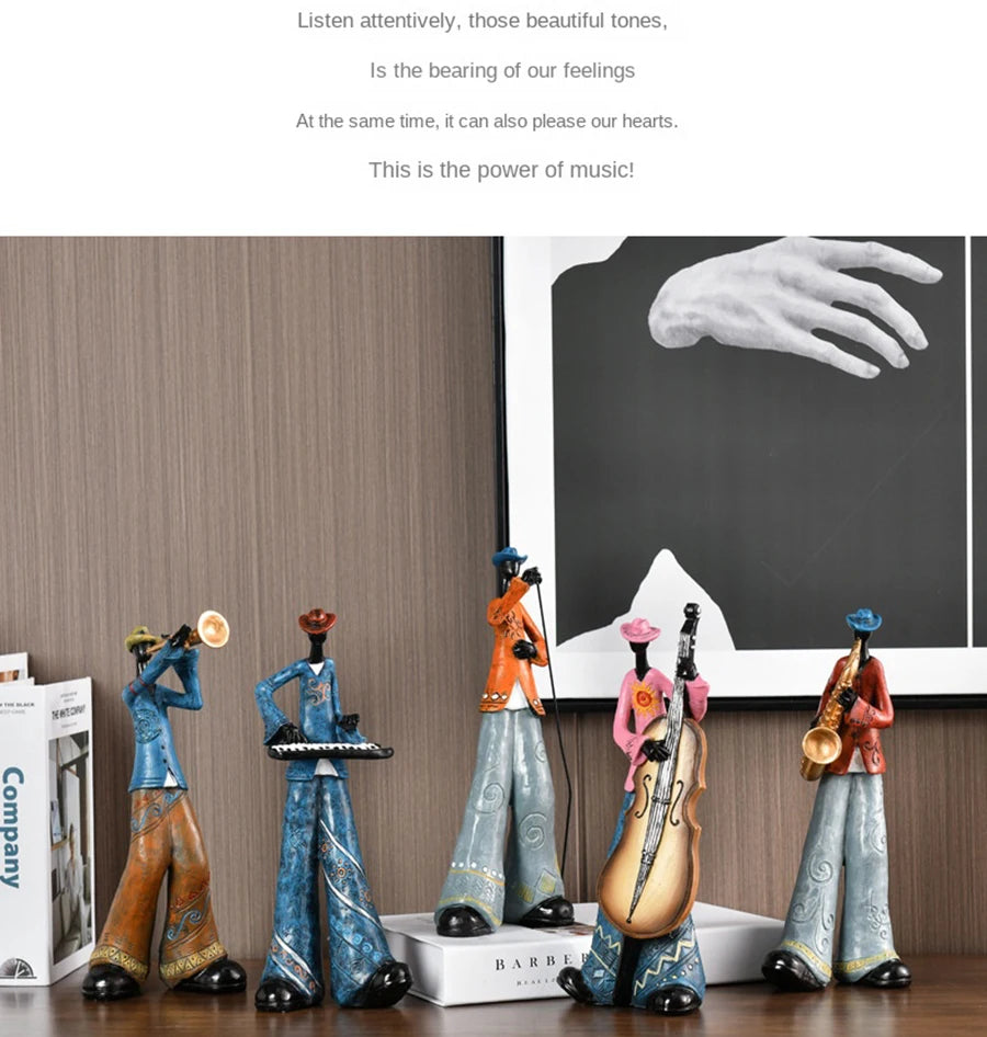 Creative American Band Musician Statue Home Decor