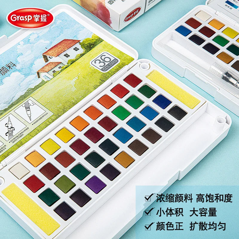 12/24/36/48 Colors Watercolor Paint Set with Water Brush Pens