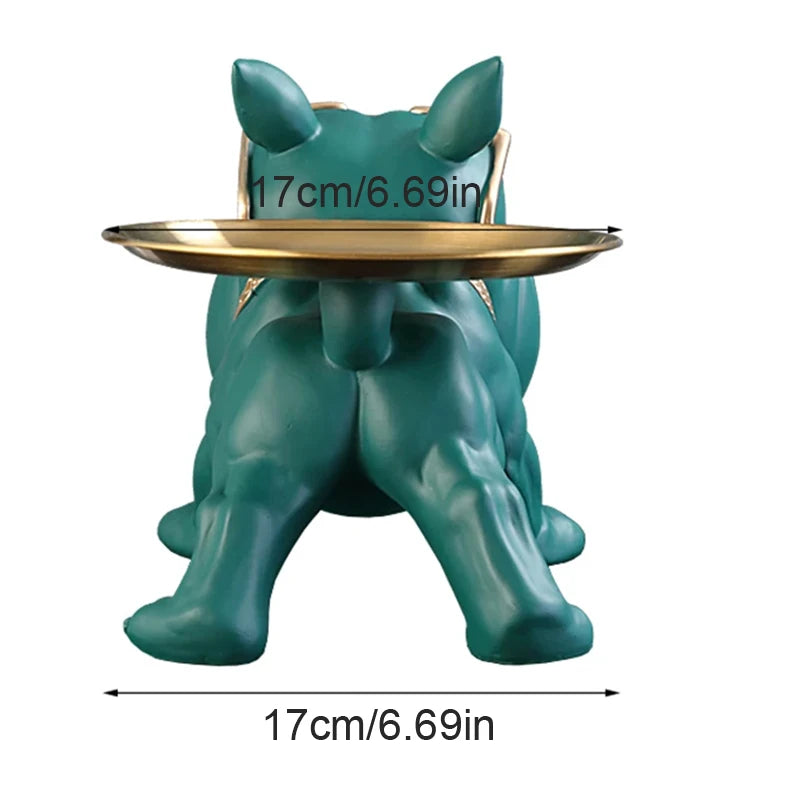 30cm Bulldog Resin Statue with Storage