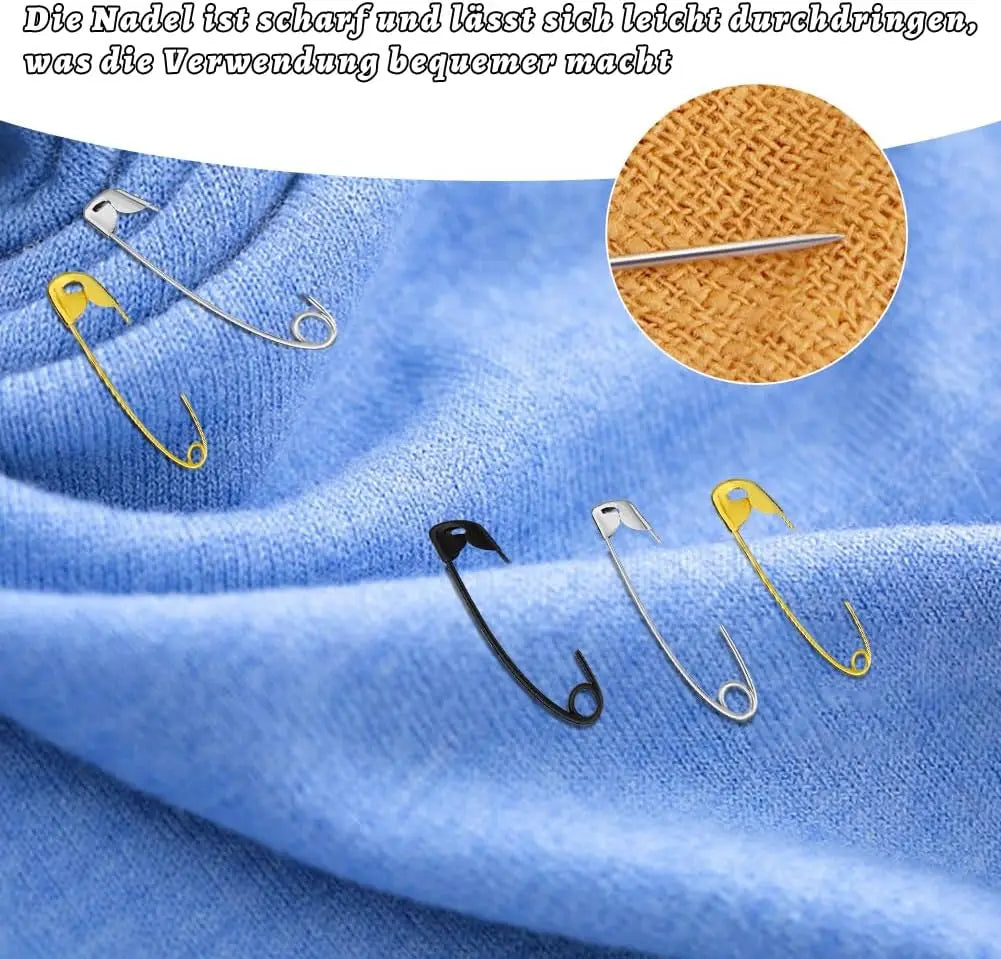 50/100pcs Silver Safety Pins Assorted Sizes