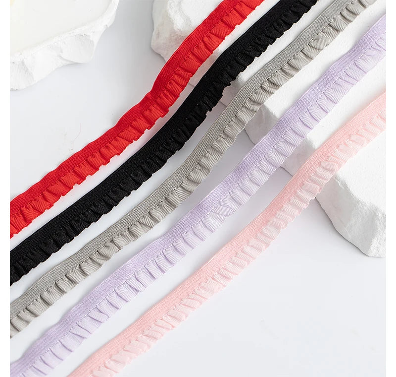 5m Elastic Lace Trim Ribbon for Sewing & Crafts