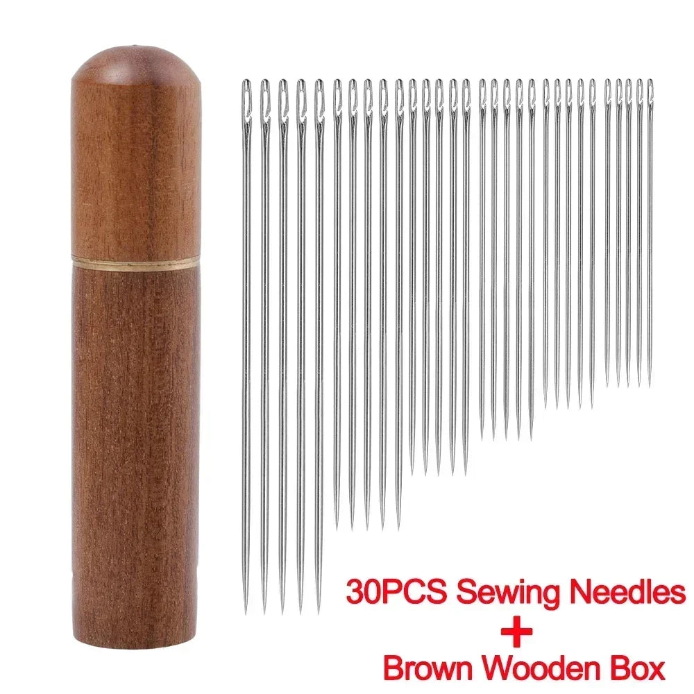 12/30pcs Stainless Steel Side Hole Blind Needles
