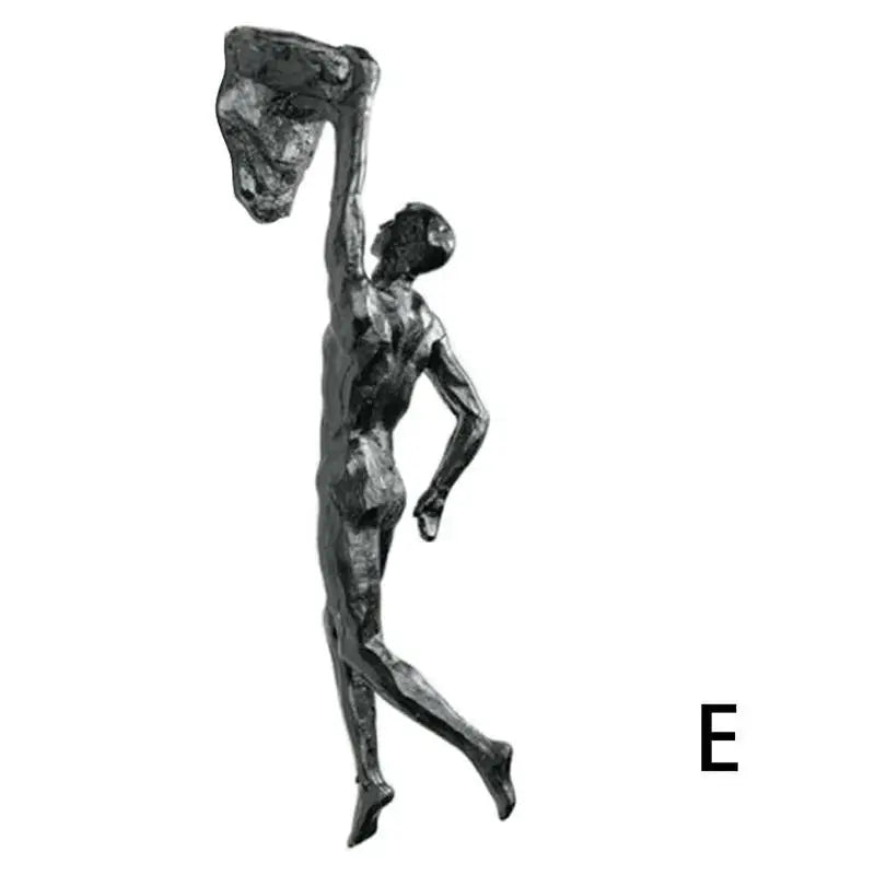 Rock Climbing Man Wall Sculpture
