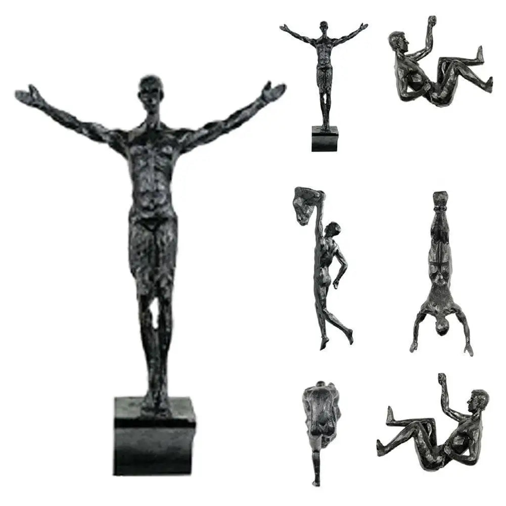 Rock Climbing Man Wall Sculpture