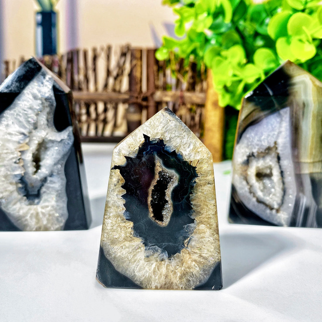 Black Sardonyx Agate Crystal Point