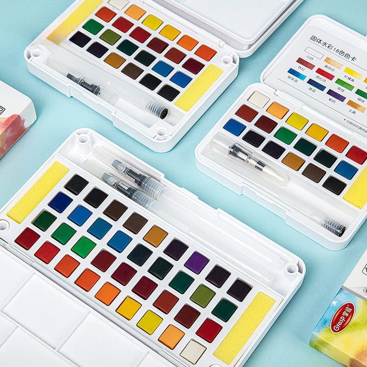 12/24/36/48 Colors Watercolor Paint Set with Water Brush Pens