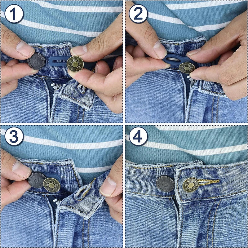 Adjustable Metal Button Extender for Pants & Jeans