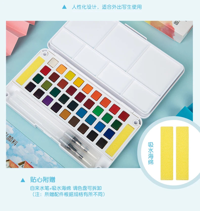 12/24/36/48 Colors Watercolor Paint Set with Water Brush Pens